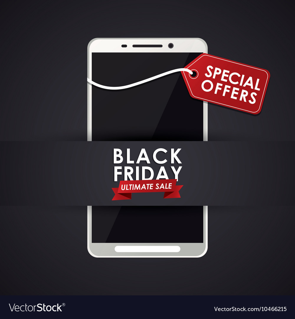 Black friday smartphone sale design Royalty Free Vector